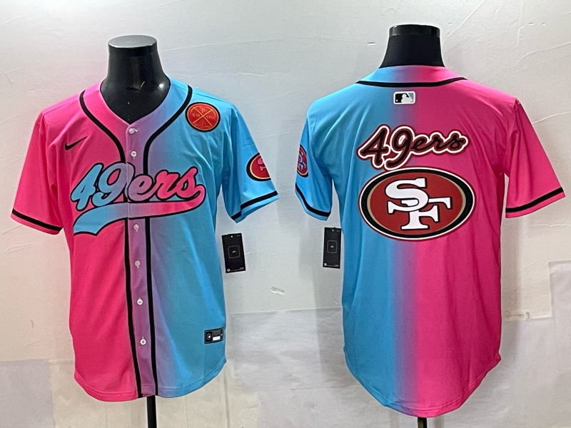 Men 2025 San Francisco 49ers blank Pink Blue pink Nike Limited NFL Jersey 0020->san francisco 49ers->NFL Jersey
